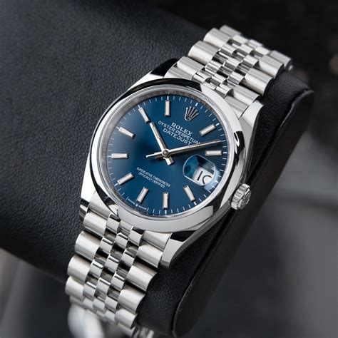 blue rolex datejust 36|Rolex 36mm Datejust with diamonds.